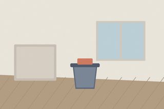 Interior example — remove the clutter in the corner